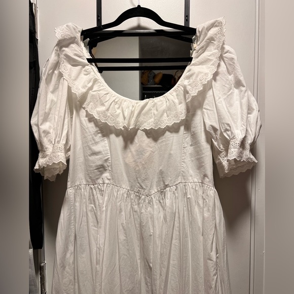 DÔEN Lupine White Ruched Tiered Maxi Sundress - Picture 12 of 16